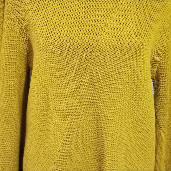 French Connection Chartreuse Lantern Sleeve Tunic oversized Sweater Size Medium - Picture 5 of 7